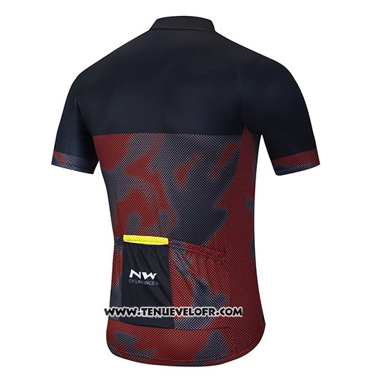 2020 Maillot Ciclismo Northwave Noir Gris Rouge Manches Courtes et Cuissard