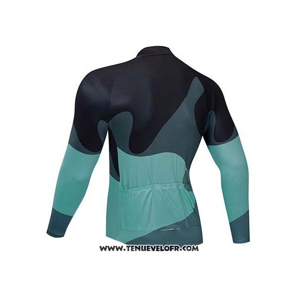 2020 Maillot Ciclismo Northwave Noir Gris Vert Manches Longues et Cuissard