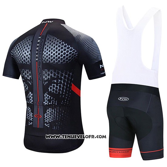 2020 Maillot Ciclismo Northwave Noir Jaune Rouge Manches Courtes et Cuissard
