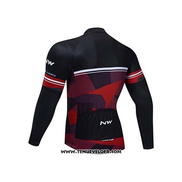 2020 Maillot Ciclismo Northwave Noir Rouge Manches Longues et Cuissard