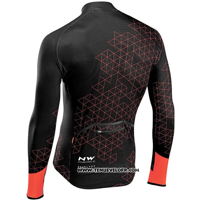Maillot Ciclismo Northwave Rouge Noir Manches Longues et Cuissard
