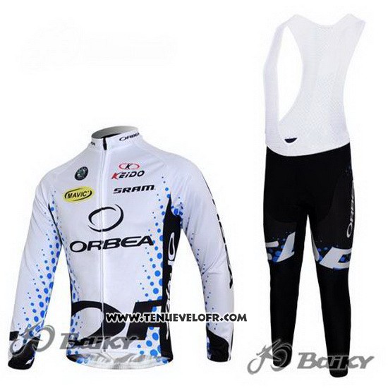2013 Maillot Ciclismo Orbea Noir et Blanc Manches Longues et Cuissard