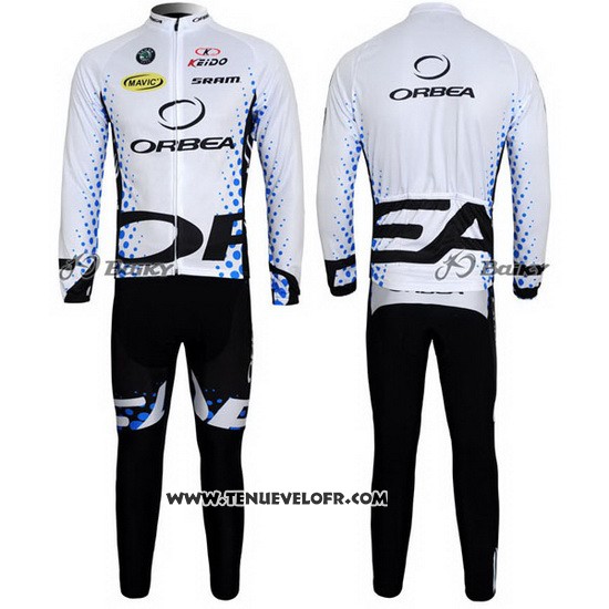 2013 Maillot Ciclismo Orbea Noir et Blanc Manches Longues et Cuissard