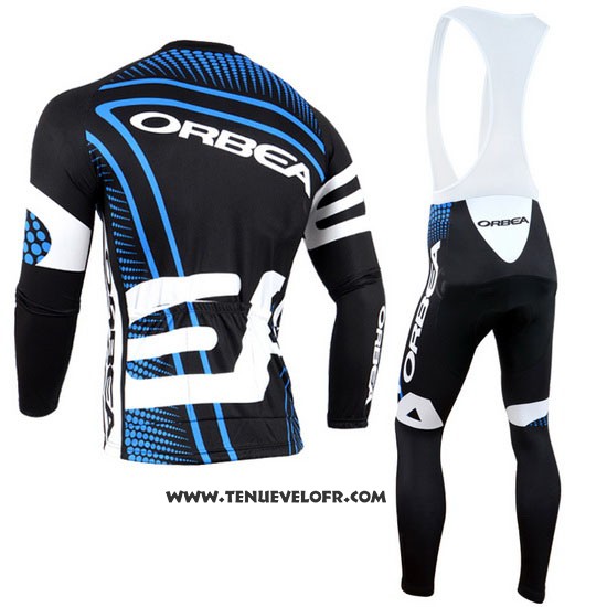 2014 Maillot Ciclismo Orbea Noir et Bleu Manches Longues et Cuissard