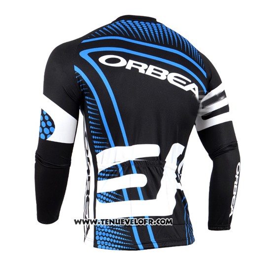 2014 Maillot Ciclismo Orbea Noir et Bleu Manches Longues et Cuissard