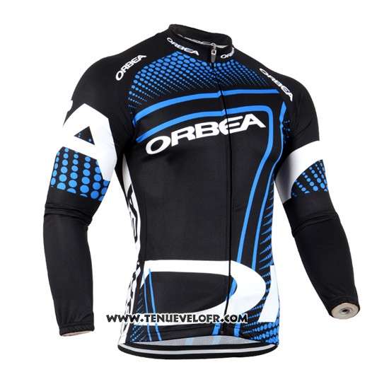 2014 Maillot Ciclismo Orbea Noir et Bleu Manches Longues et Cuissard