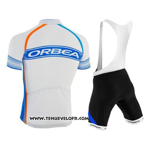 2015 Maillot Ciclismo Orbea Azur et Blanc Manches Courtes et Cuissard