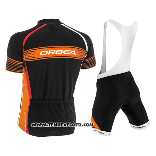 2015 Maillot Ciclismo Orbea Noir et Orange Manches Courtes et Cuissard
