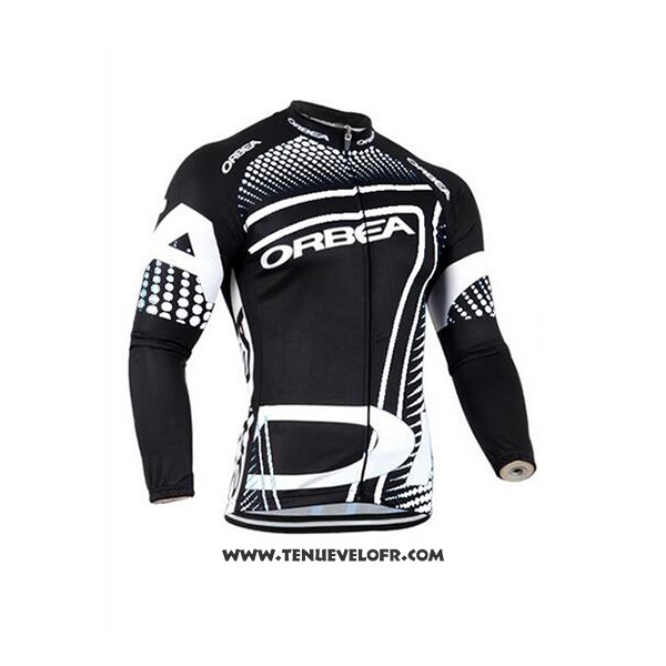 2017 Maillot Ciclismo Orbea Blanc et Noir Manches Longues et Cuissard