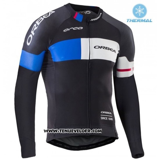 2017 Maillot Ciclismo Orbea Noir et Bleu Manches Longues et Cuissard