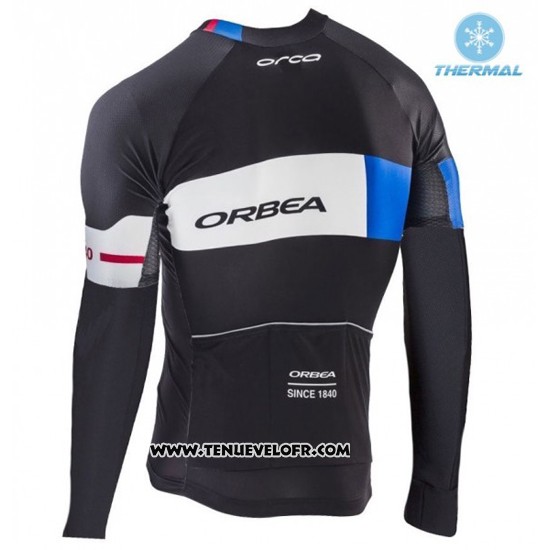 2017 Maillot Ciclismo Orbea Noir et Bleu Manches Longues et Cuissard