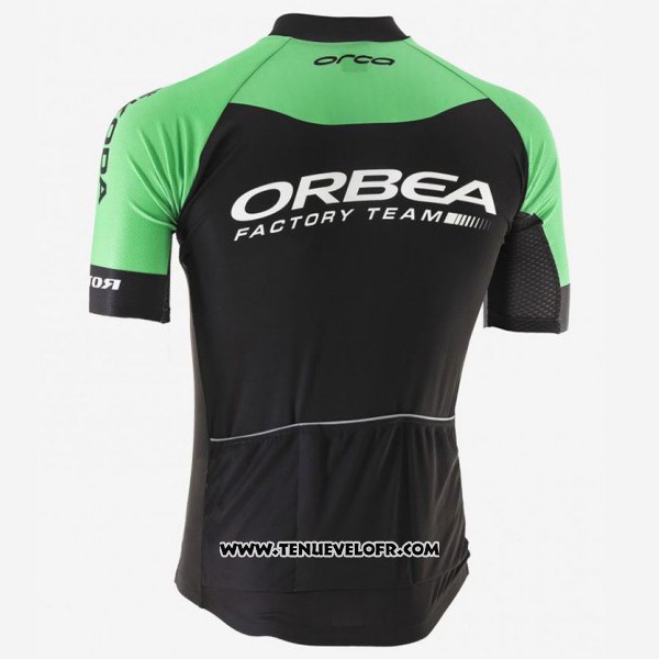 2017 Maillot Ciclismo Orbea Noir et Vert Manches Courtes et Cuissard