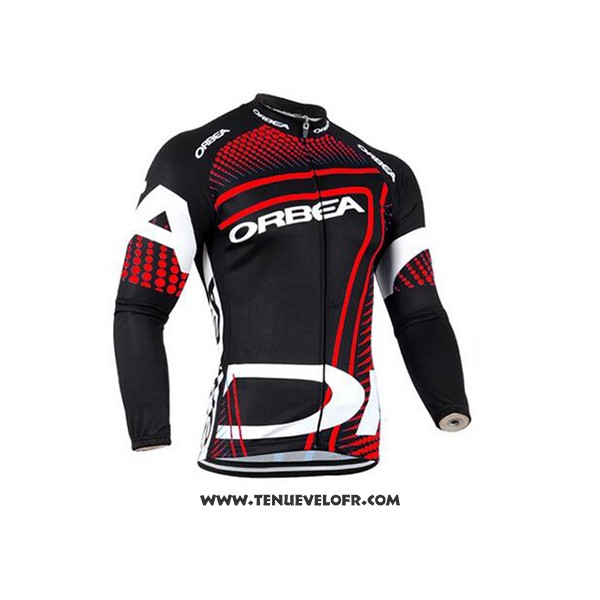 2017 Maillot Ciclismo Orbea Rouge et Noir Manches Longues et Cuissard