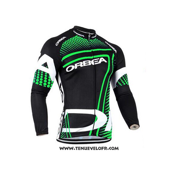 2017 Maillot Ciclismo Orbea Vert et Noir Manches Longues et Cuissard