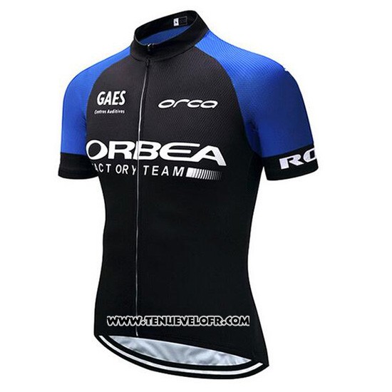 2018 Maillot Ciclismo Orbea Noir et Bleu Manches Courtes et Cuissard