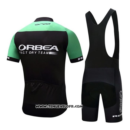 2018 Maillot Ciclismo Orbea Noir et Vert Manches Courtes et Cuissard