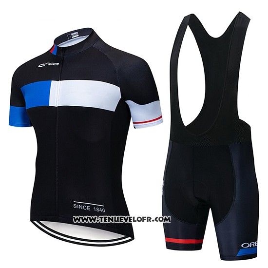 2019 Maillot Ciclismo Orbea Noir Bleu Blanc Manches Courtes et Cuissard