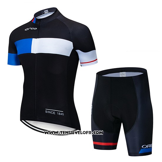 2019 Maillot Ciclismo Orbea Noir Bleu Blanc Manches Courtes et Cuissard