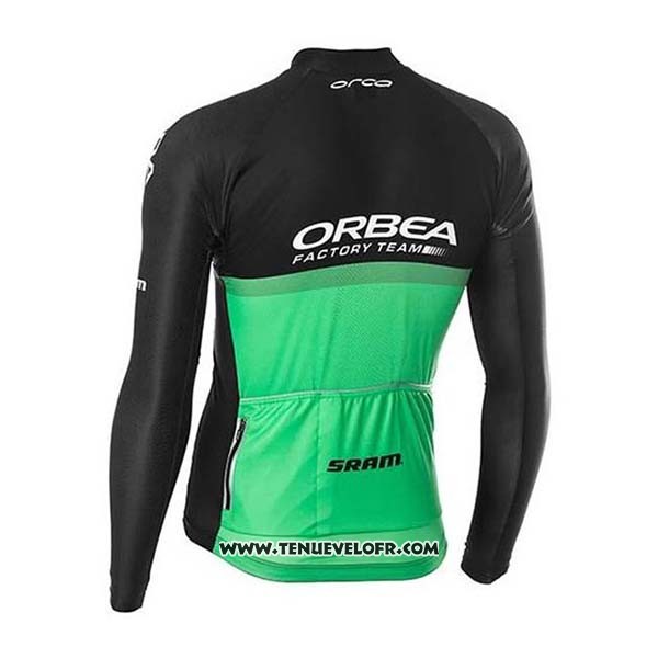 2020 Maillot Ciclismo Orbea Noir Vert Manches Longues et Cuissard