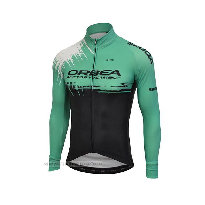 2021 Maillot Cyclisme Orbea Noir Vert Manches Longues et Cuissard