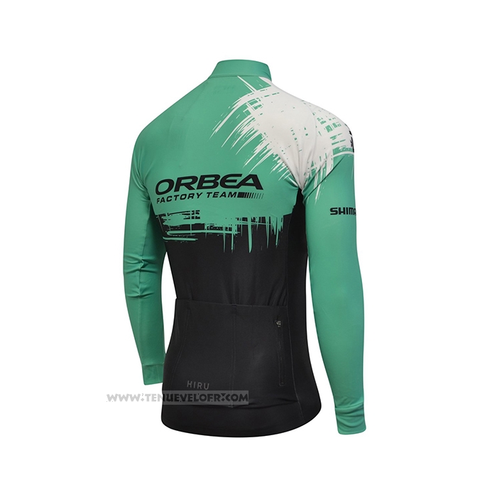 2021 Maillot Cyclisme Orbea Noir Vert Manches Longues et Cuissard