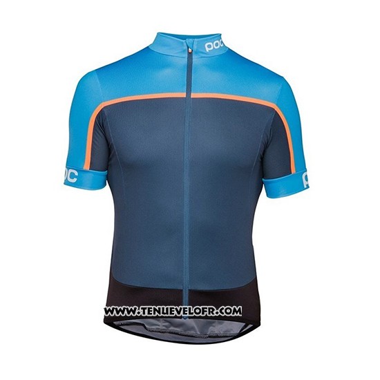 2018 Maillot Ciclismo POC Essential Road Block Bleu Manches Courtes et Cuissard