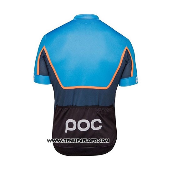 2018 Maillot Ciclismo POC Essential Road Block Bleu Manches Courtes et Cuissard