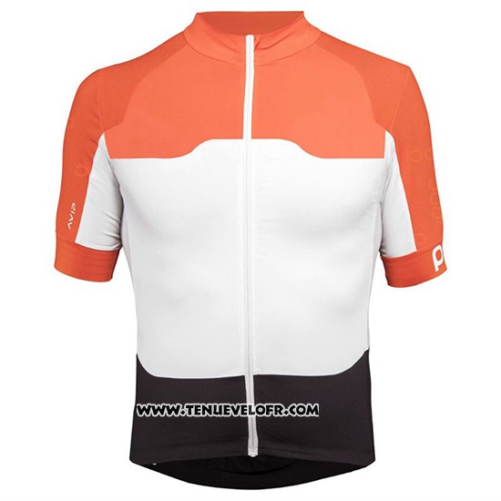 2018 Maillot Ciclismo POC Orange Blanc Noir Manches Courtes et Cuissard