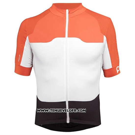 2018 Maillot Ciclismo POC Orange et Blanc Manches Courtes et Cuissard