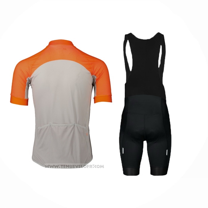 2024 Maillot Cyclisme POC Orange Gris Manches Courtes Et Cuissard