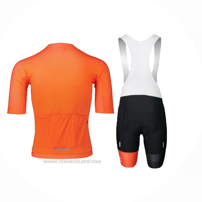 2024 Maillot Cyclisme POC Orange Manches Courtes Et Cuissard