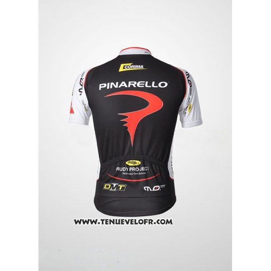 2010 Maillot Ciclismo Pinarello Noir et Rouge Manches Courtes et Cuissard