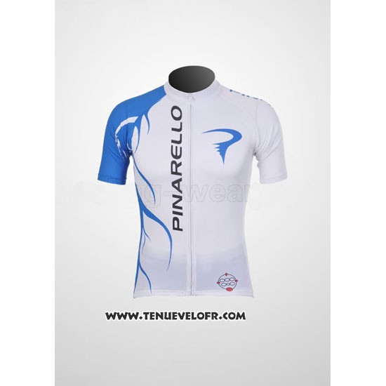 2011 Maillot Ciclismo Pinarello Azur et Blanc Manches Courtes et Cuissard