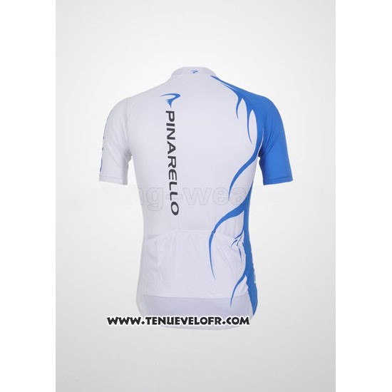 2011 Maillot Ciclismo Pinarello Azur et Blanc Manches Courtes et Cuissard