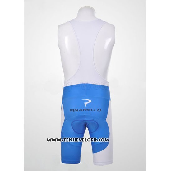 2011 Maillot Ciclismo Pinarello Azur et Blanc Manches Courtes et Cuissard