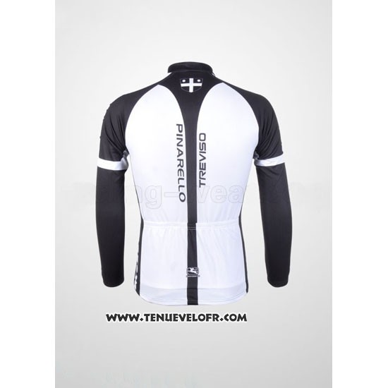 2012 Maillot Ciclismo Pinarello Noir et Blanc Manches Longues et Cuissard