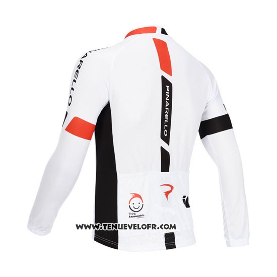 2013 Maillot Ciclismo Pinarello Noir et Blanc Manches Longues et Cuissard