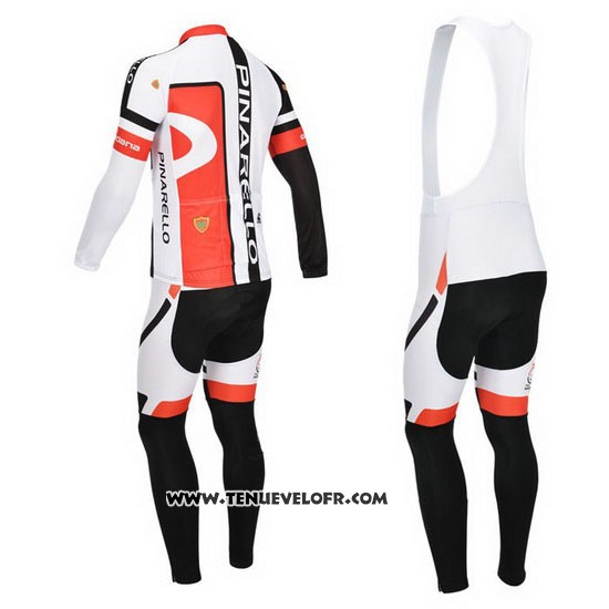 2013 Maillot Ciclismo Pinarello Noir et Rouge Manches Longues et Cuissard