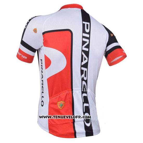 2013 Maillot Ciclismo Pinarello Rouge et Noir Manches Courtes et Cuissard