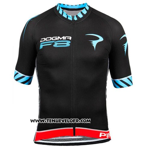 2015 Maillot Ciclismo Pinarello Noir et Bleu Manches Courtes et Cuissard