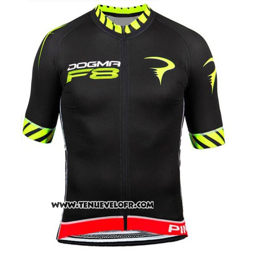 2015 Maillot Ciclismo Pinarello Noir et Jaune Manches Courtes et Cuissard