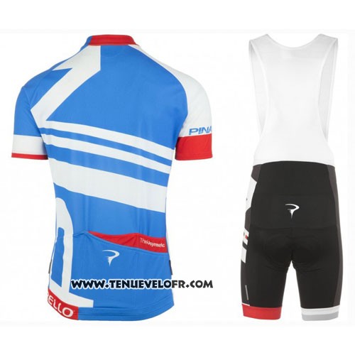2016 Maillot Ciclismo Pinarello Bleu et Blanc Manches Courtes et Cuissard