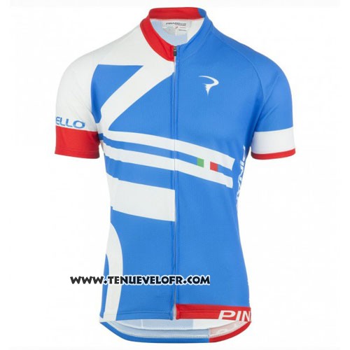 2016 Maillot Ciclismo Pinarello Bleu et Blanc Manches Courtes et Cuissard