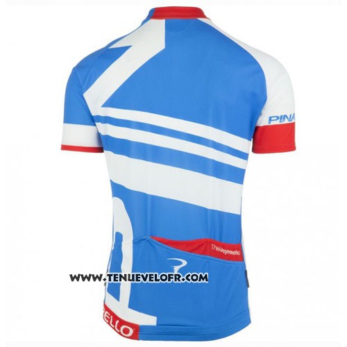 2016 Maillot Ciclismo Pinarello Bleu et Blanc Manches Courtes et Cuissard