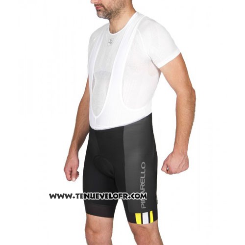 2016 Maillot Ciclismo Pinarello Jaune et Noir Manches Courtes et Cuissard