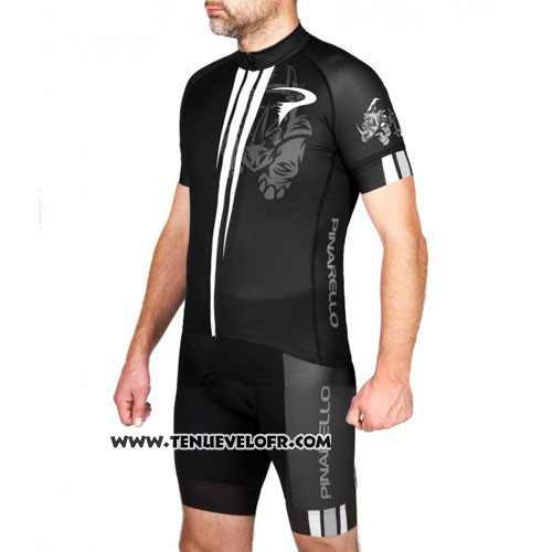 2016 Maillot Ciclismo Pinarello Noir et Blanc Manches Courtes et Cuissard