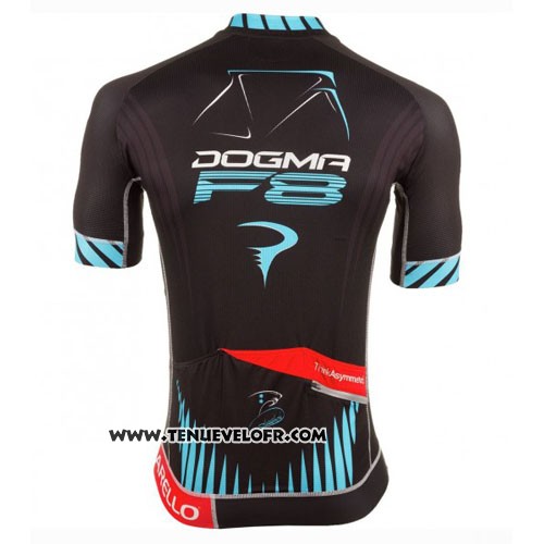 2016 Maillot Ciclismo Pinarello Noir et Bleu Manches Courtes et Cuissard