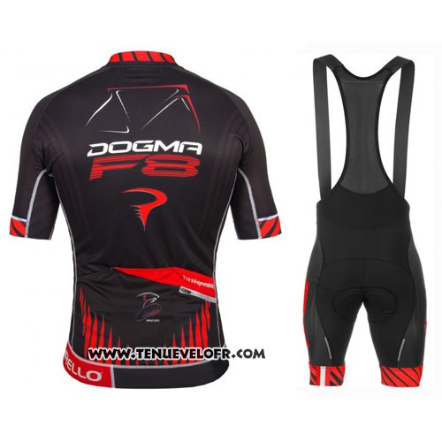 2016 Maillot Ciclismo Pinarello Noir et Rouge Manches Courtes et Cuissard