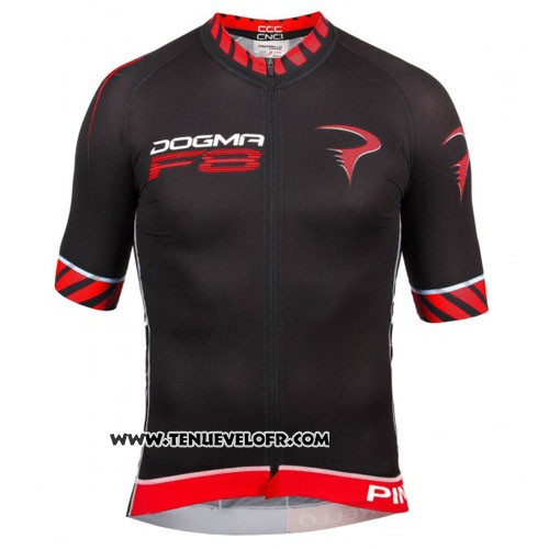 2016 Maillot Ciclismo Pinarello Noir et Rouge Manches Courtes et Cuissard