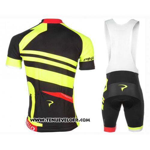 2016 Maillot Ciclismo Pinarello Rouge et Jaune Manches Courtes et Cuissard